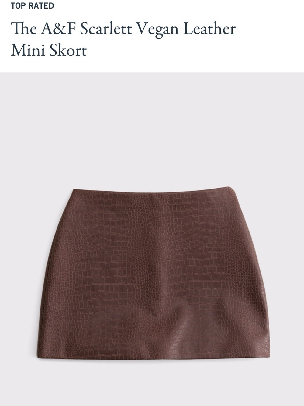 Abercrombie & Fitch Brown Vegan Leather Mini Skort